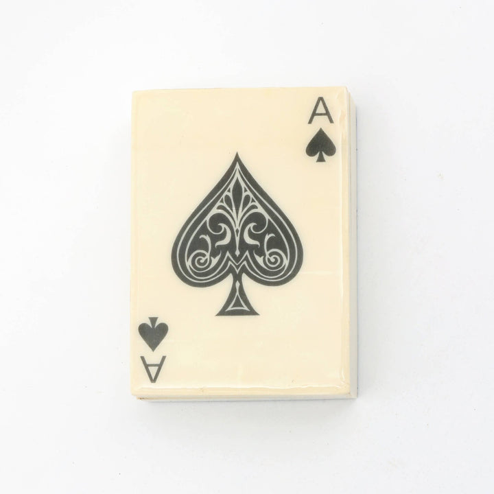 Wooden Printed White Card Box with Cards - 4.75"x3.35"x1.75"