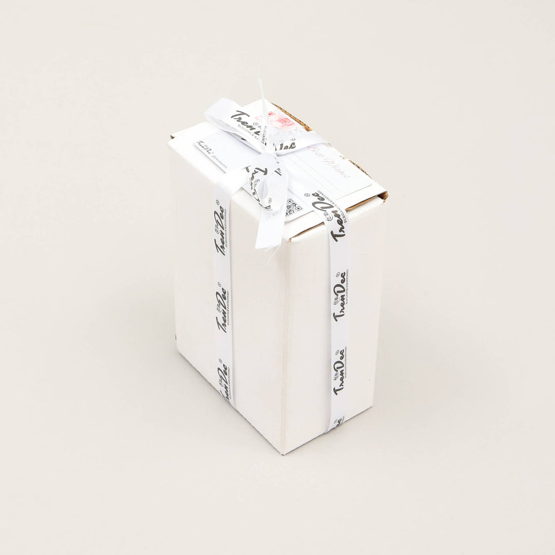 Wooden Printed White Card Box with Cards - 4.75"x3.35"x1.75"