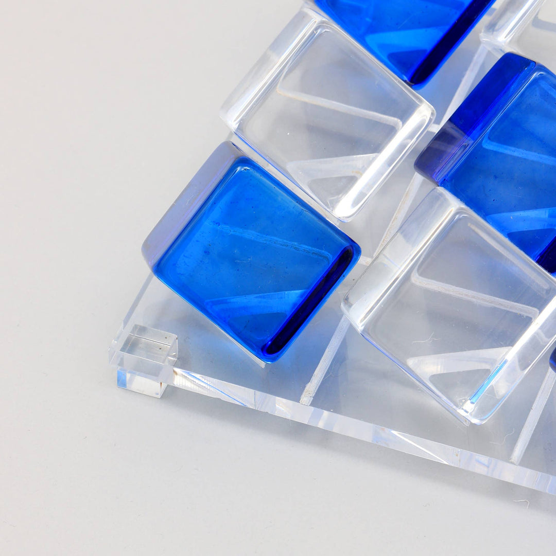Acrylic Blue & White Tik Tack Toe Game Set