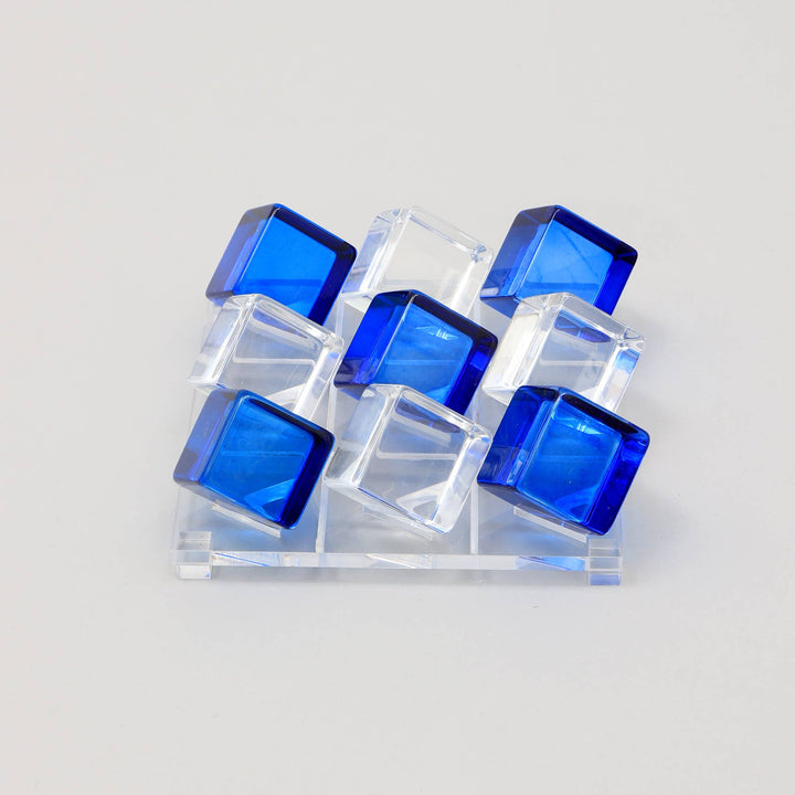Acrylic Blue & White Tik Tack Toe Game Set