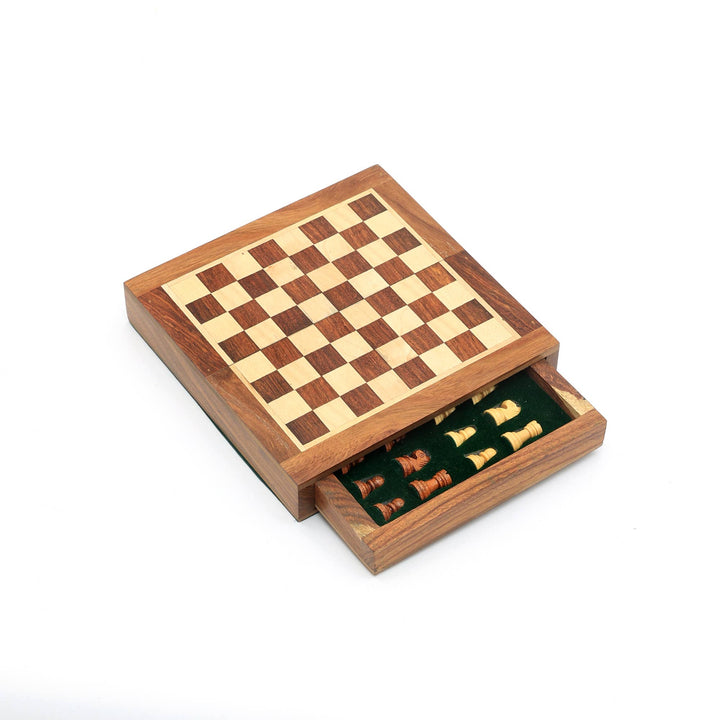 Wooden Chess Game Set - 7"x7"