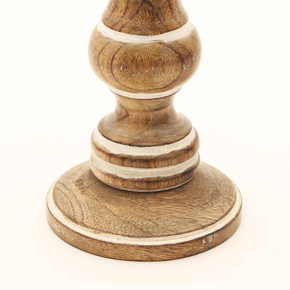 Candle Holder - Mango Wood & Metal