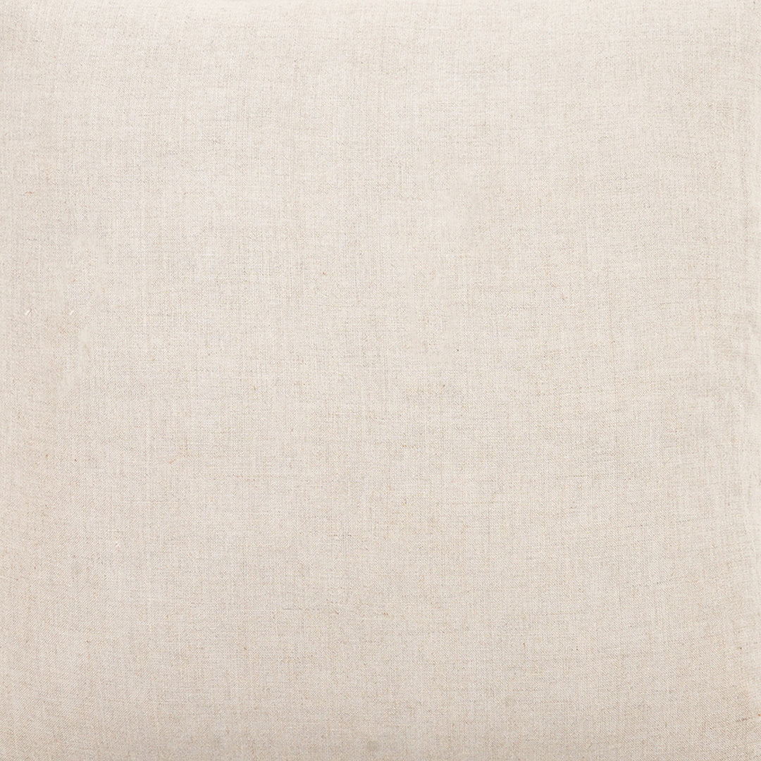 100% Linen Solid Cushion With Flanges- 22"X22", Natural Beige