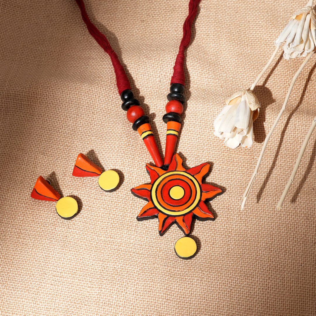 Handcrafted Terracotta Necklace | Earthy Elegance with Eco-Friendly Charm