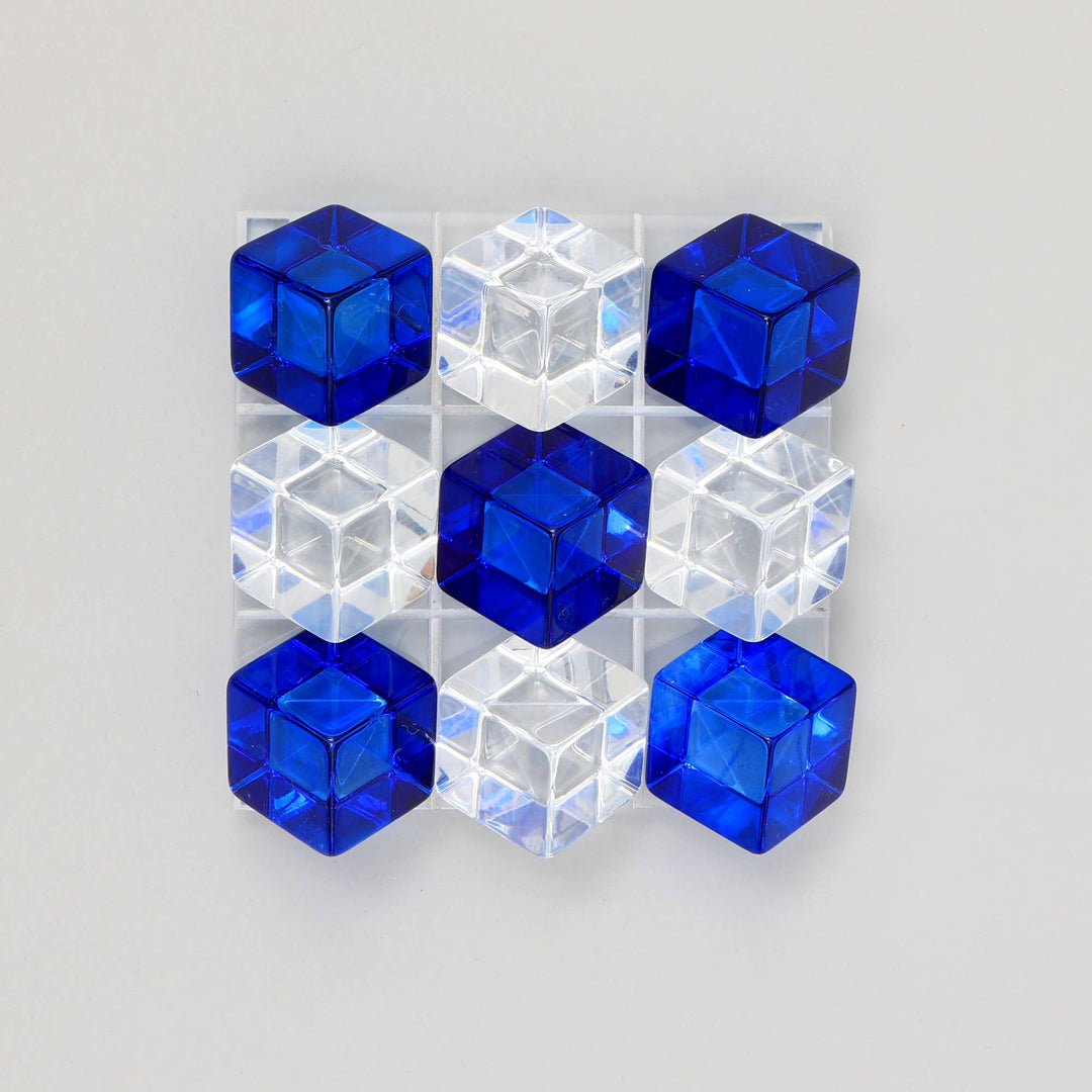 Acrylic Blue & White Tik Tack Toe Game Set