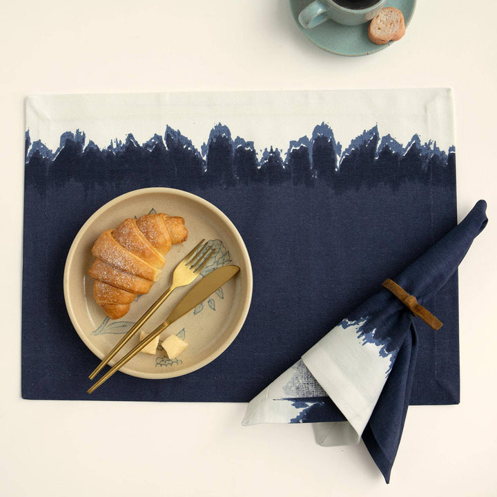 18" x 13" Abstract Blue Cotton Placemat – Stylish Dining Table Mat