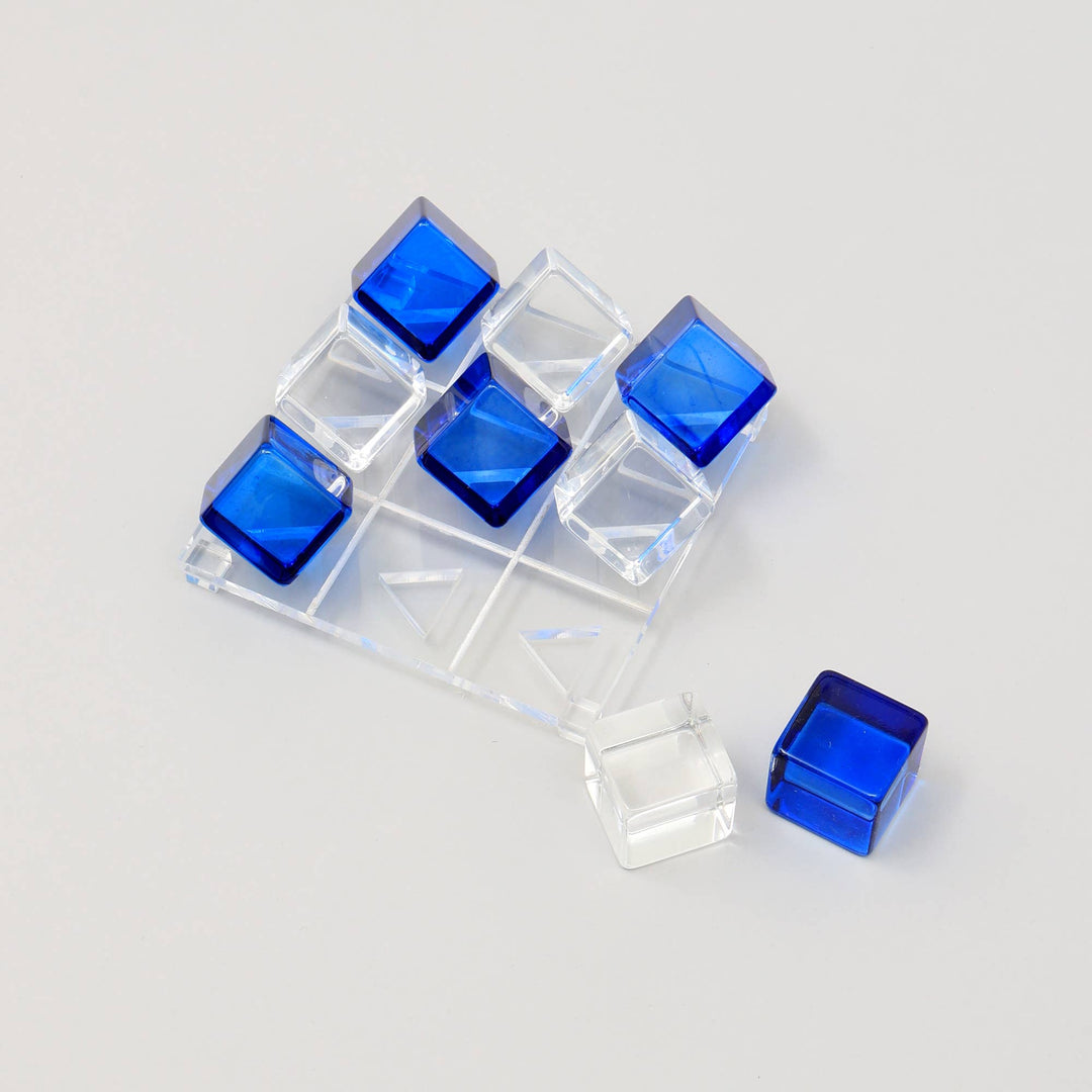 Acrylic Blue & White Tik Tack Toe Game Set