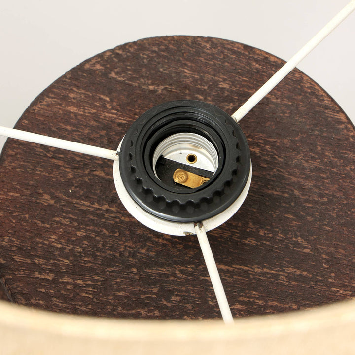 Handmade Artisanal Table Lamp with Solid Wood Base – 13" x 13" x 26.5"