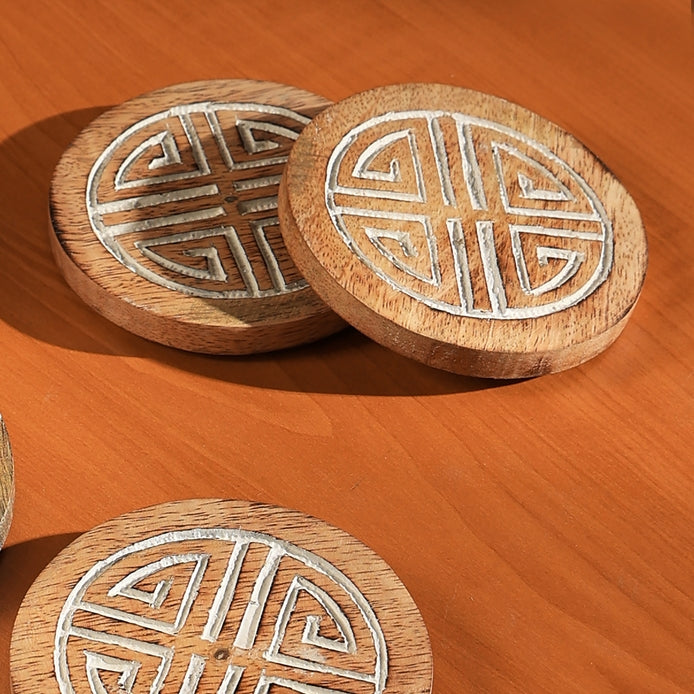 Wooden Coasters Set of 4 (4 Designs)