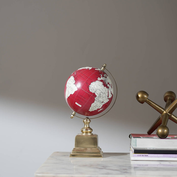 Tabletop Decorative Globe on Aluminum Base - 10.75"(H)
