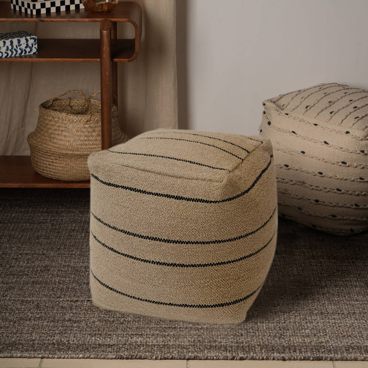 Artisan Weave Pouf 18"x18" - Decorative Pouf for Living Room, Bedroom, & Home Decor