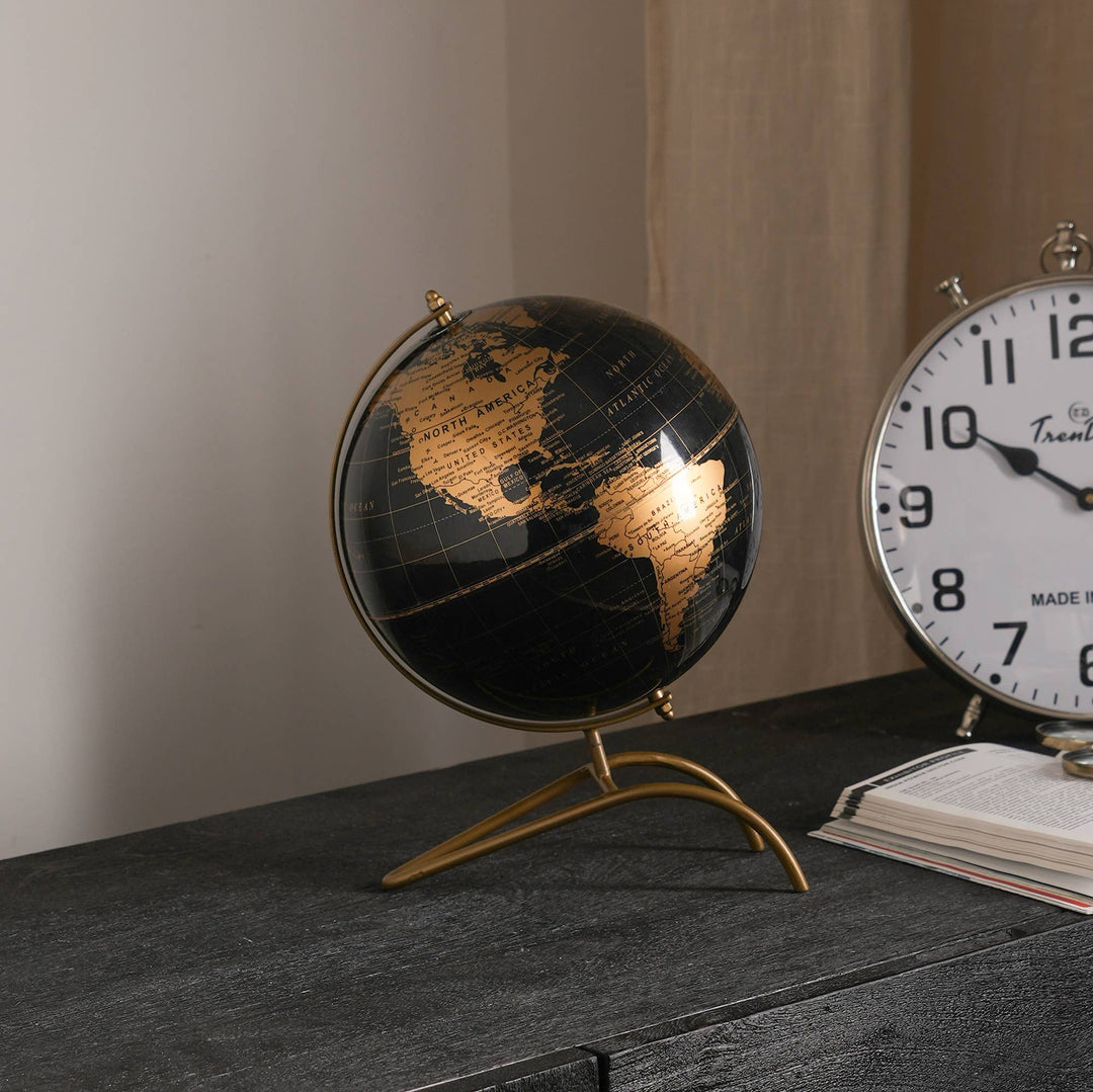 Tabletop Decorative Globe on Metal V Stand-12"(H)