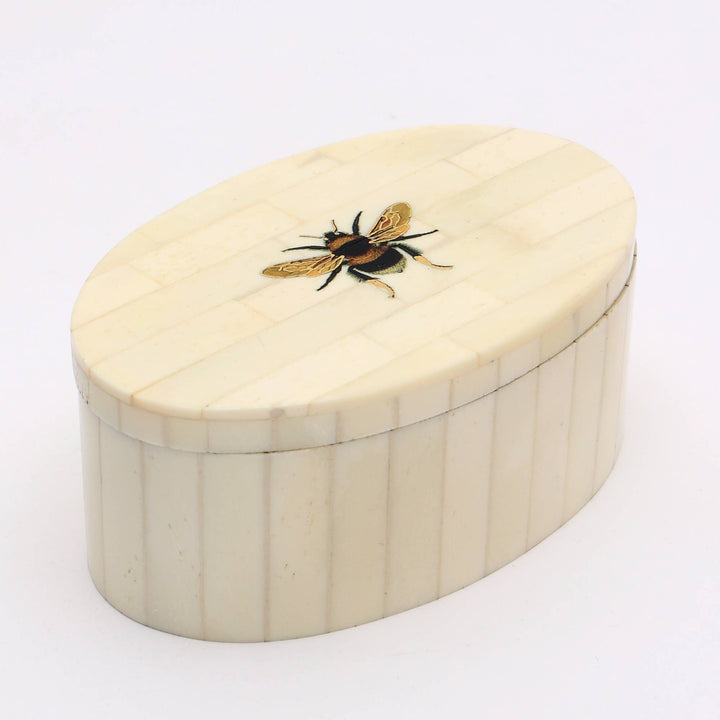 Decorative Storage Box with White Bone Material - 3.25"X5"X2"