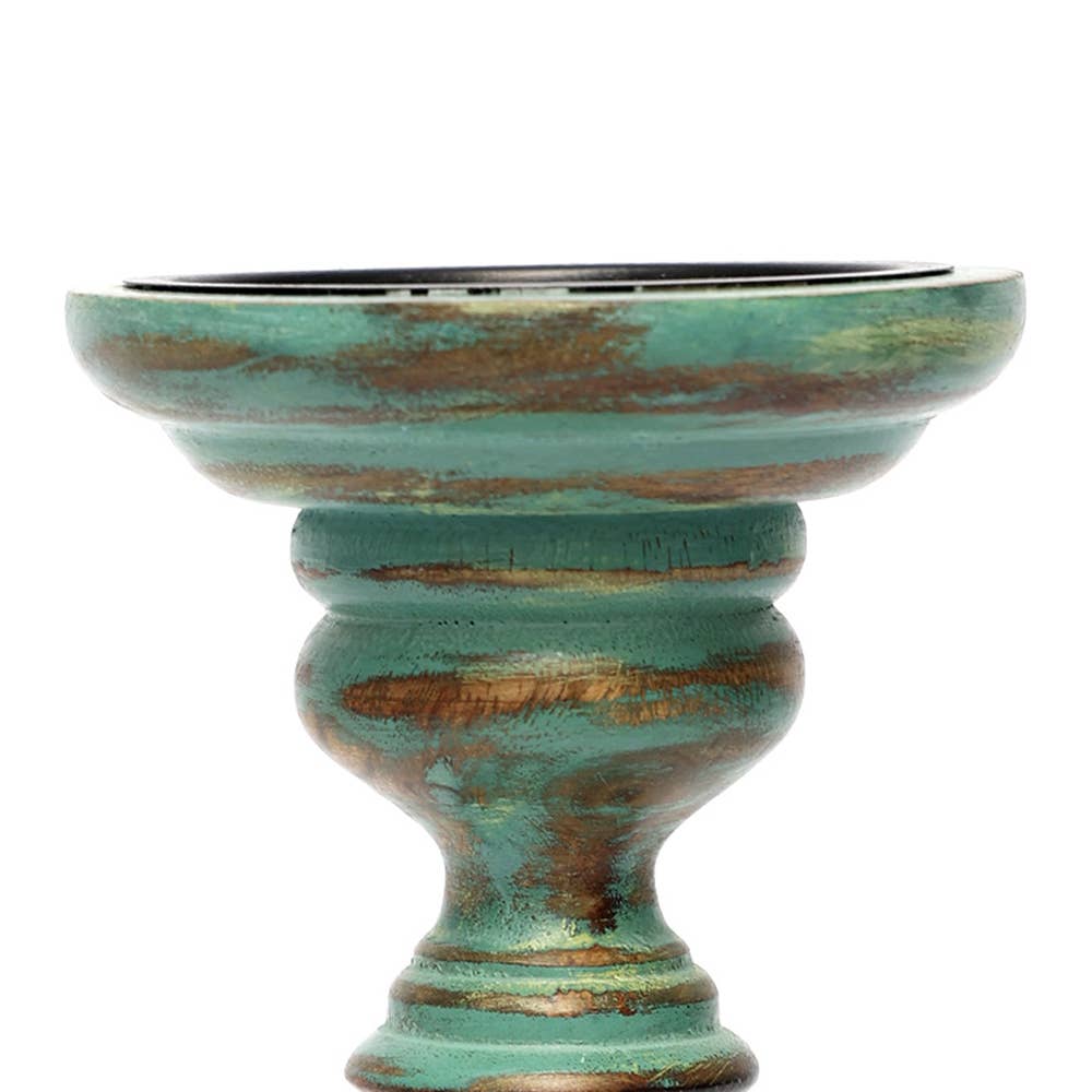 Candle Holder - Green Antique