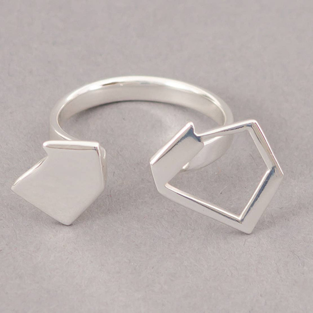 Wing Angles Ring / Silver - Brass / Adjustable/ D-0.75 Inches / Moq - 4 Pcs