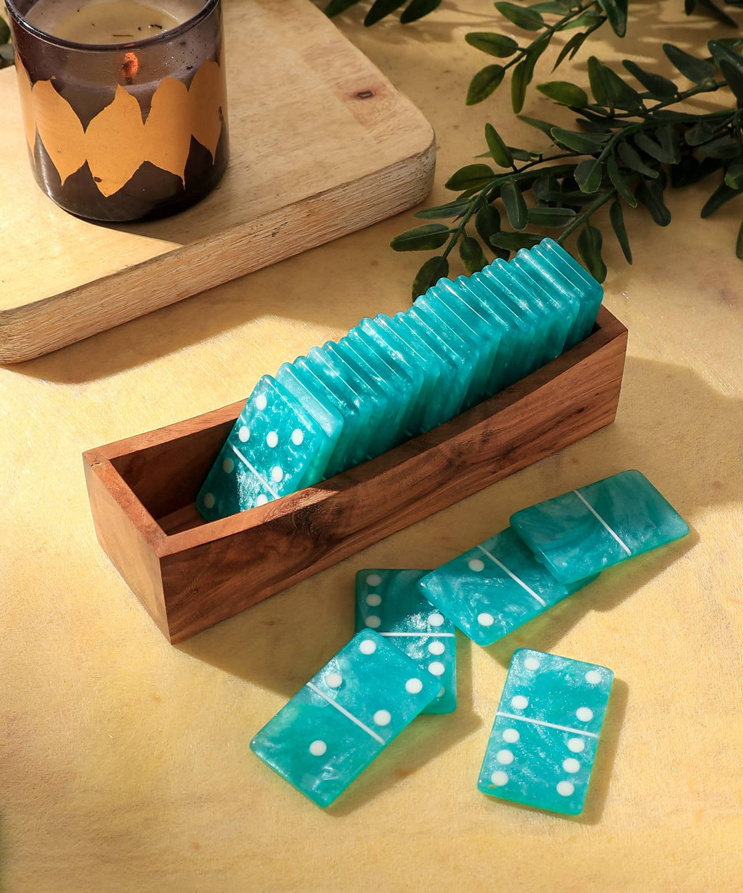 Dominos (Aqua) Set Of 28 Chips