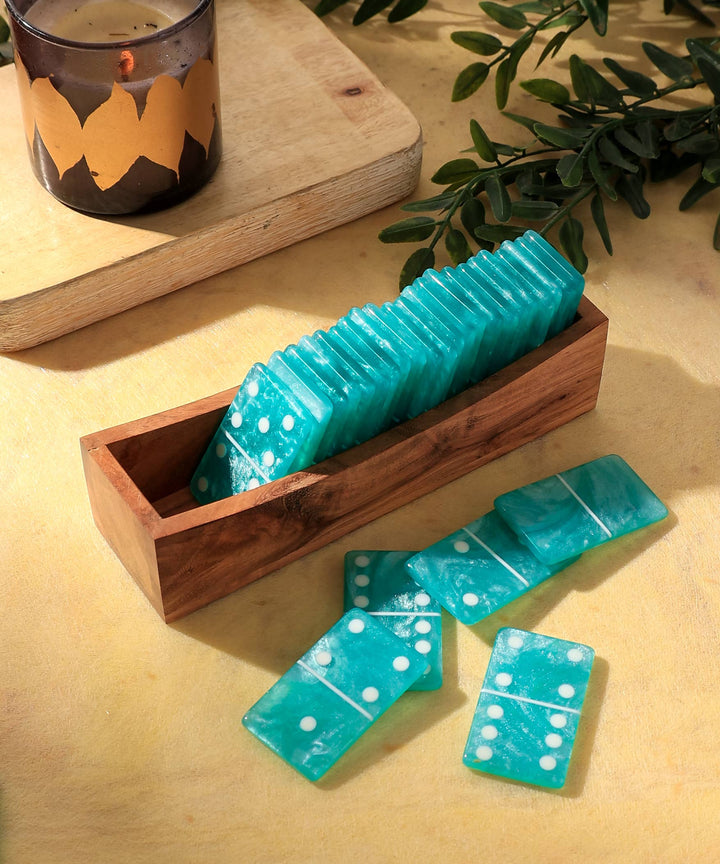 Dominos (Aqua) Set Of 28 Chips