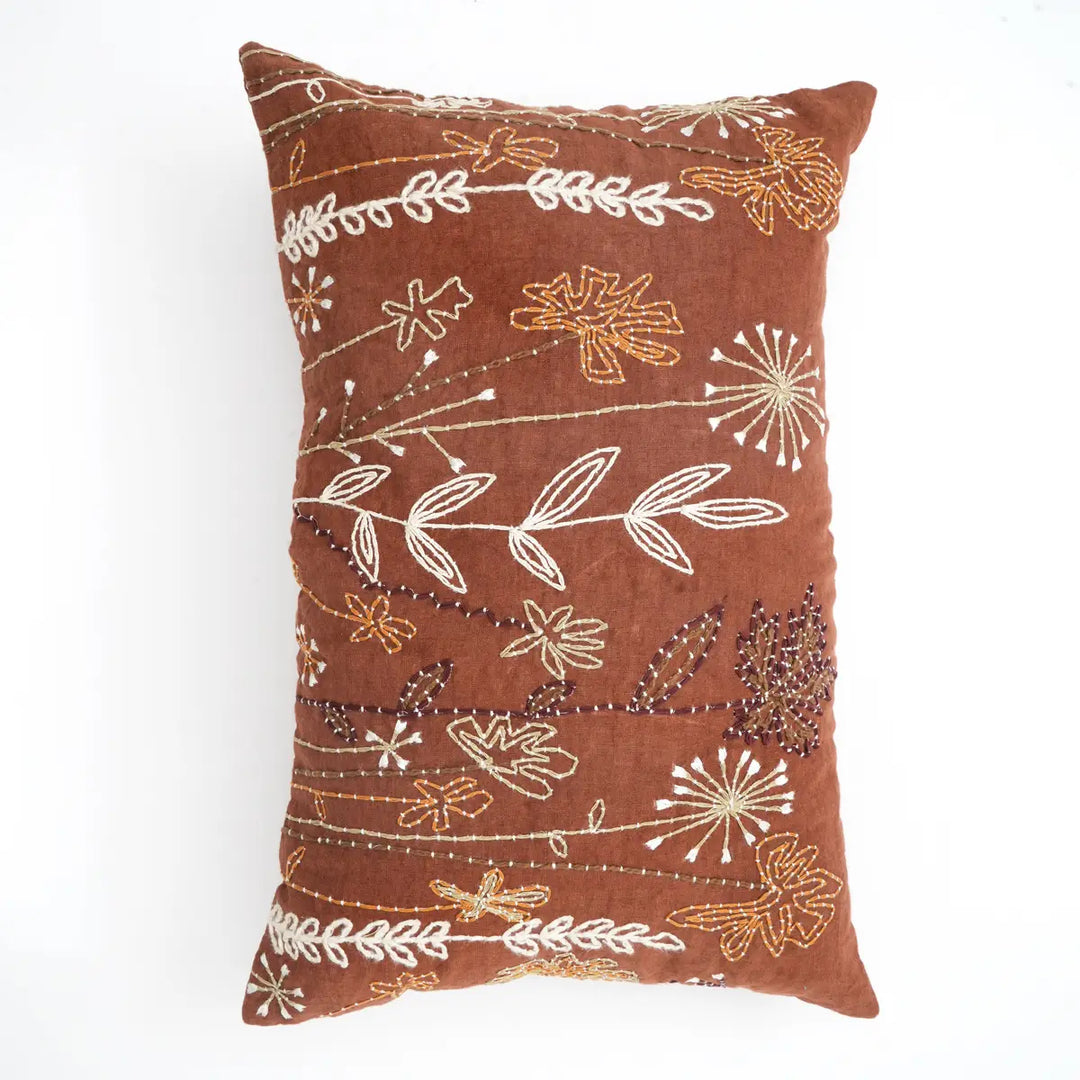 Embroidered Lumbar Cushion