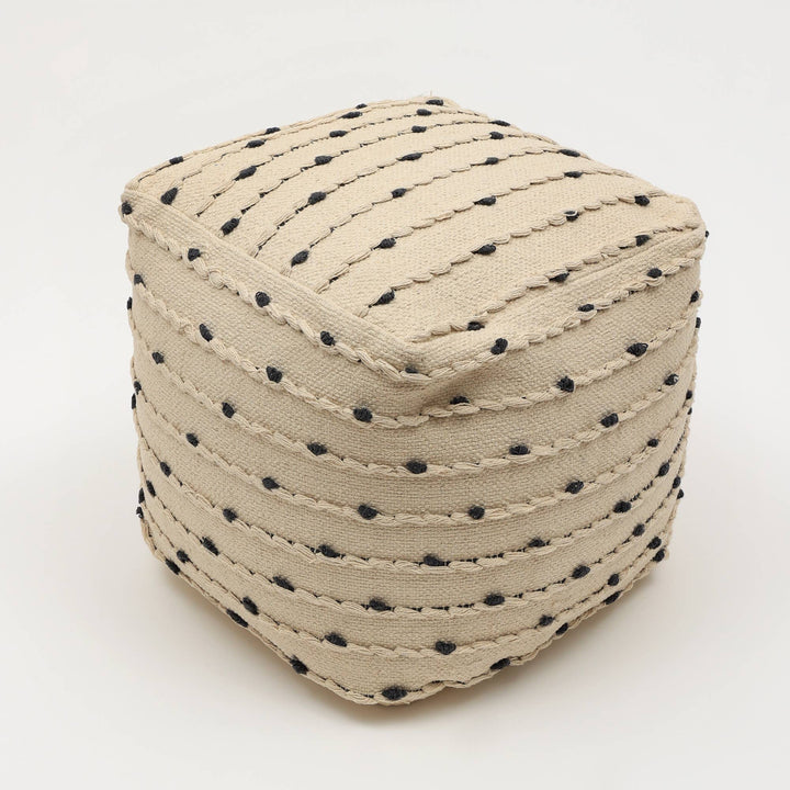 Woven Haven Pouf 18"x18" - Decorative Pouf for Living Room, Bedroom, & Home Décor