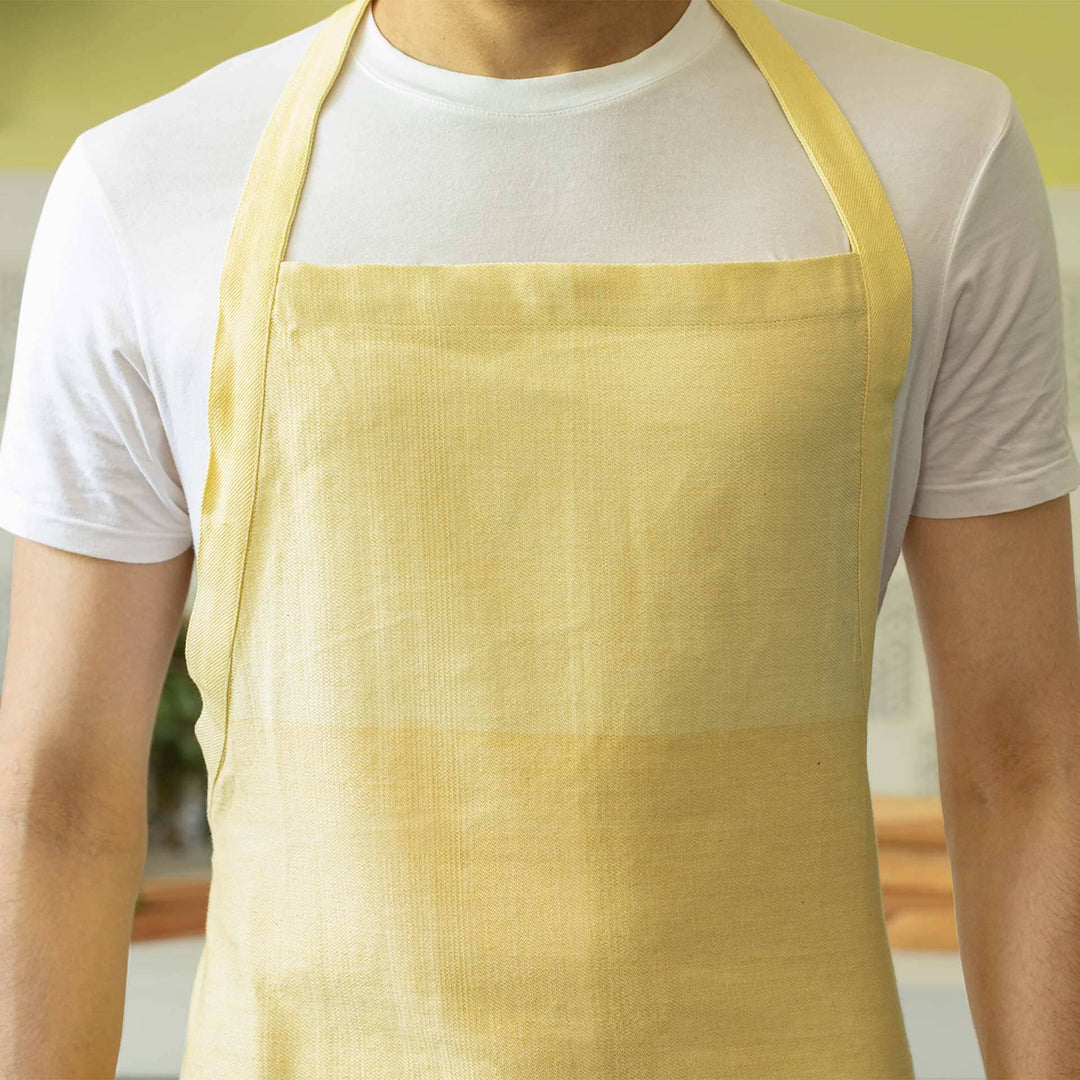 Earthy Kitchen Apron / Mustard - Cotton /35.75 X 30 Inches (L X W) / Moq - 5 Unit (5 Pcs)