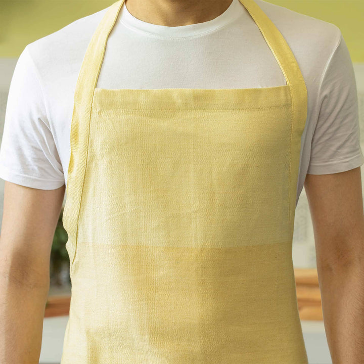 Earthy Kitchen Apron / Mustard - Cotton /35.75 X 30 Inches (L X W) / Moq - 5 Unit (5 Pcs)