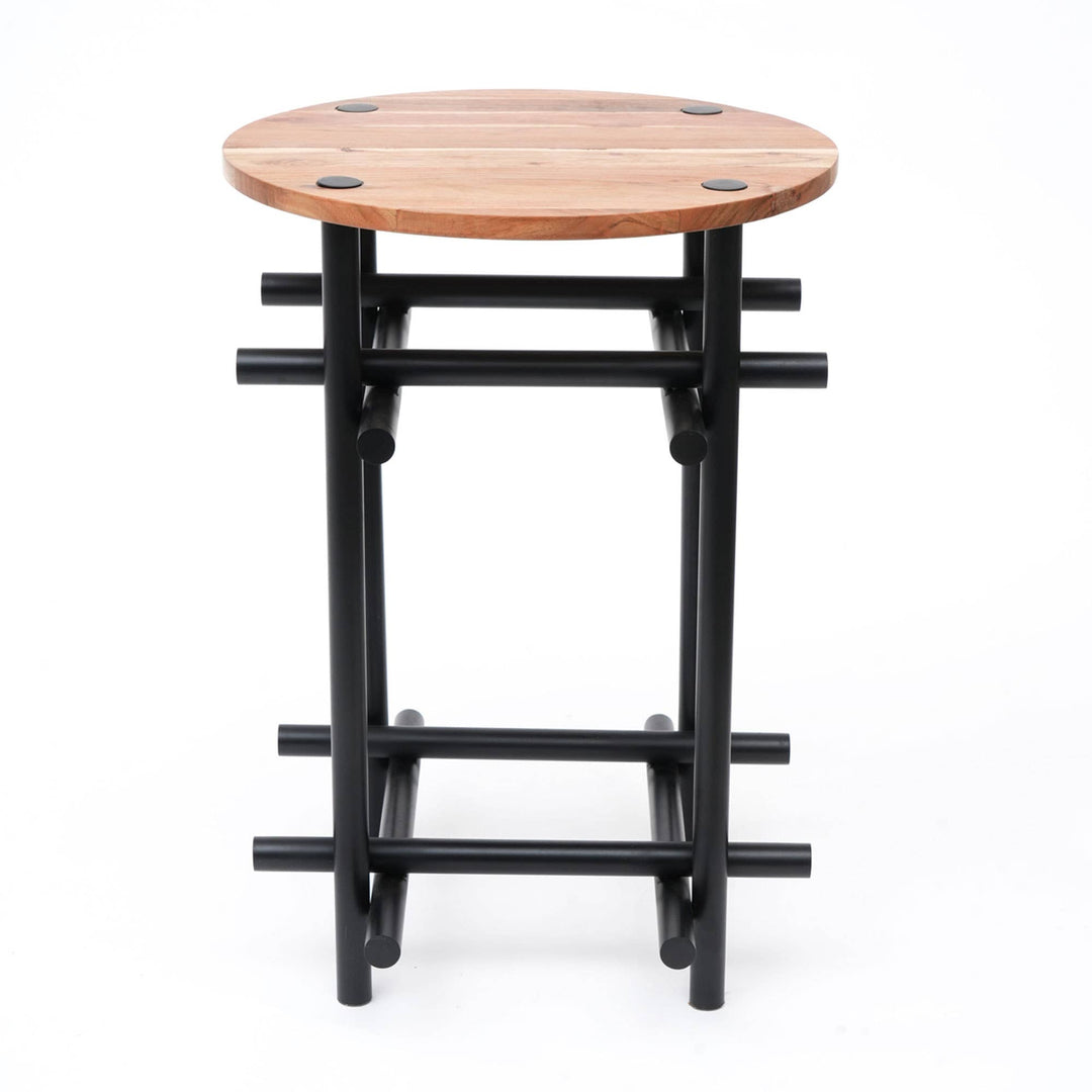 Wood & Iron Side Table