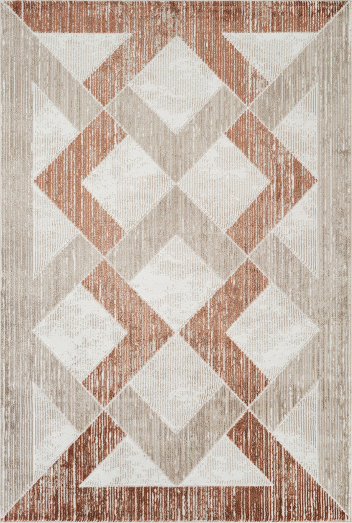 Troy Modern Geometric Area Rug | Soft Polyester  Indoor Rug for Living Room, Bedroom, Dining Room & Office | Contemporary Diamond Pattern