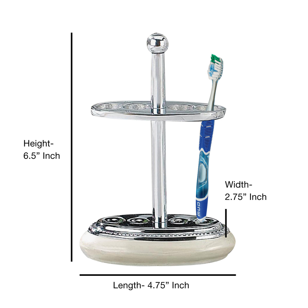 Metal Toothbrush Holder | Compact Multi-Slot Holder for Toothbrushes,Razors & Makeup Accessories | Mop