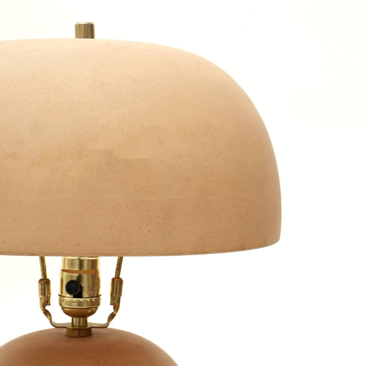 Handcrafted Decorative Beige Ceramic Table Lamp - 13"x13"x24.5"