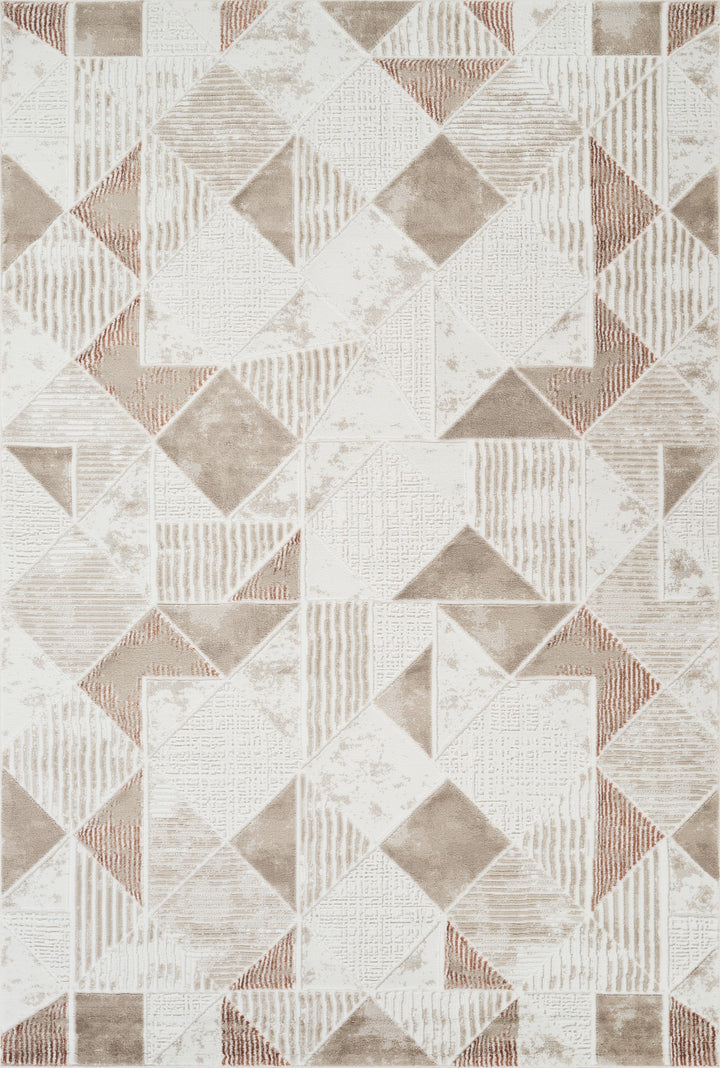 Troy Geometric Area Rug | Modern Polyester Rug | Abstract Diamond Pattern Indoor Rug for Living Room, Bedroom & Dining Room