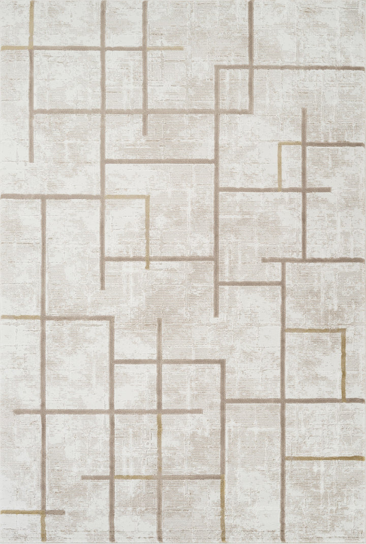 Troy Modern Geometric Area Rug  | Soft Polyester Rug | Contemporary Abstract Line Design Indoor Rug for Living Room, Bedroom & Dining Room