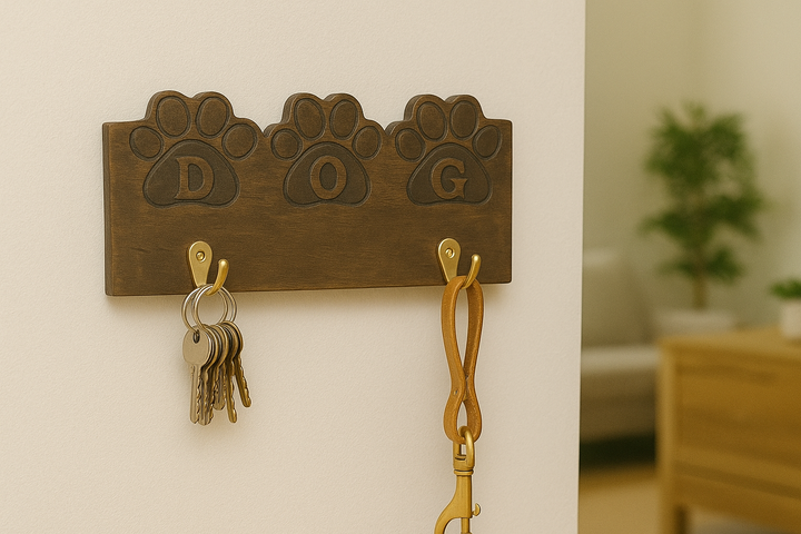 Leash Holder | Handmade Wooden Tail Tidy Leash Holder | Wall Mounted Pet Leash Storage | Eco Friendly Home Pet Gear