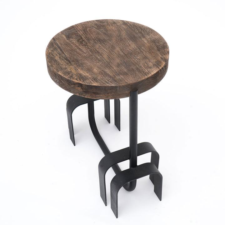 Wood & Iron End Table