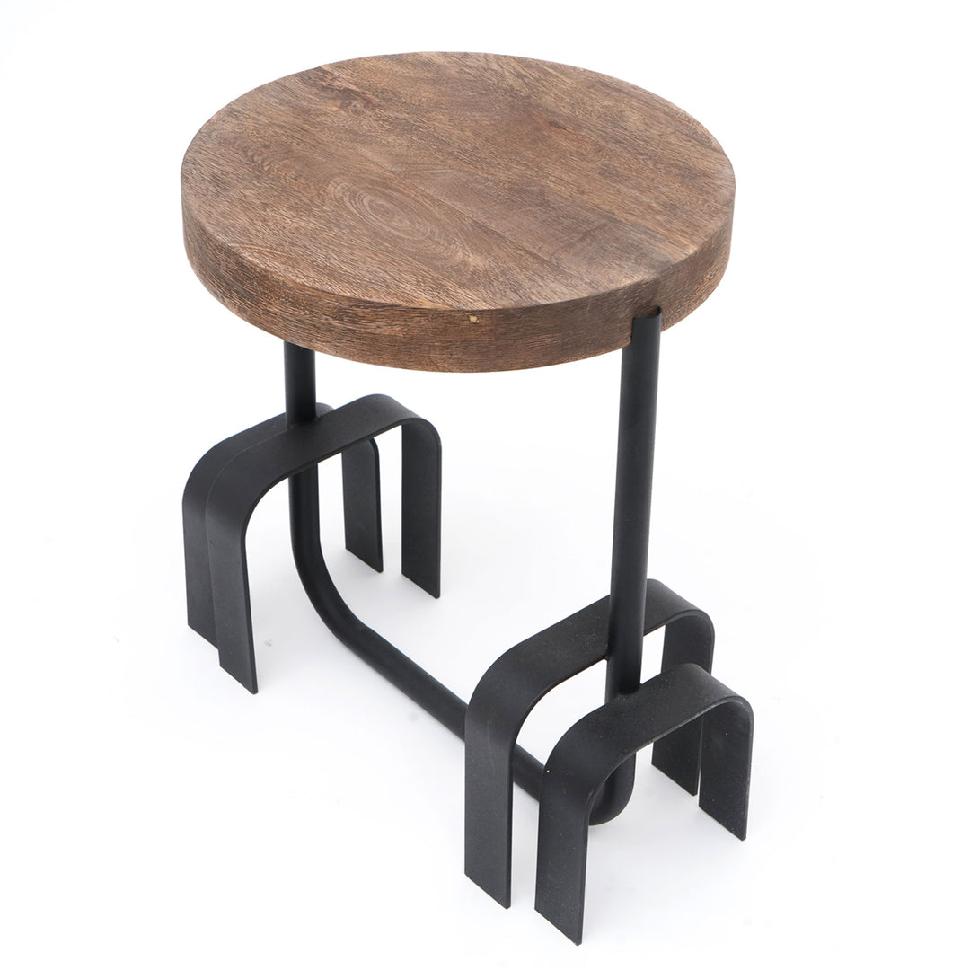 Wood & Iron End Table