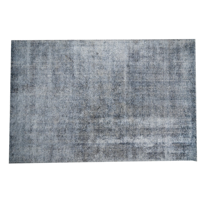 Area Rug | Charcoal Wool & Bamboo Silk Handloom Rug | 7mm