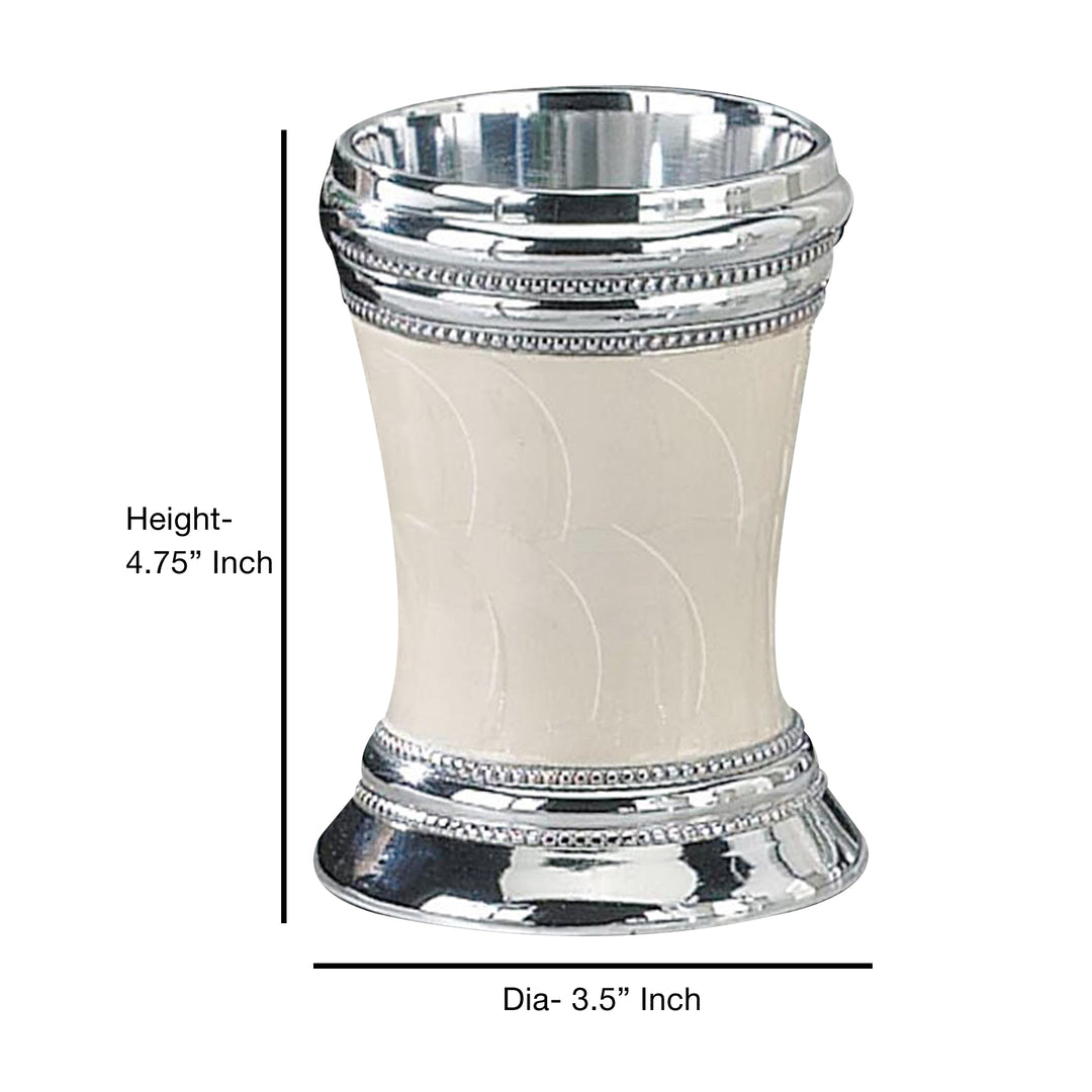 Stainless Steel Bathroom Tumbler Cup | Decorative Rinse Cup,Drinking Glass,Toothbrush & Makeup Brush Holder for Vanity Countertops,Sink & Desk | Mop