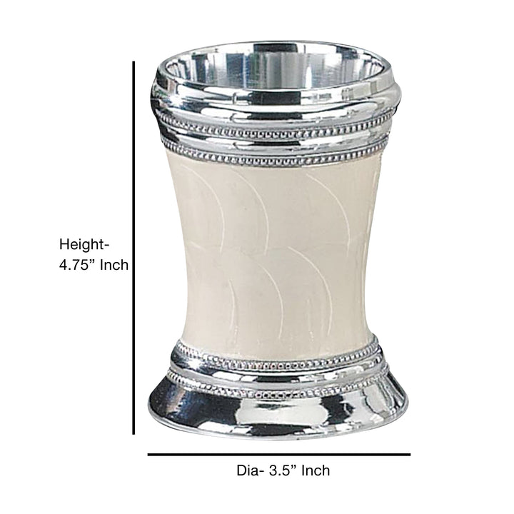 Stainless Steel Bathroom Tumbler Cup | Decorative Rinse Cup,Drinking Glass,Toothbrush & Makeup Brush Holder for Vanity Countertops,Sink & Desk | Mop