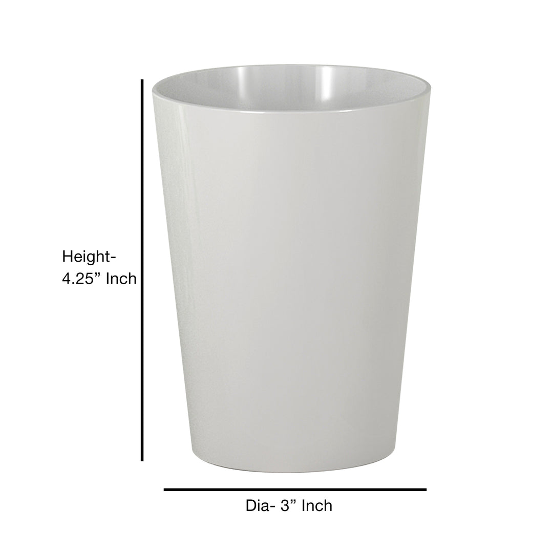 Resin Bathroom Tumbler Cup | Decorative Rinse Cup,Drinking Glass,Toothbrush & Makeup Brush Holder for Vanity Countertops,Sink & Desk | White