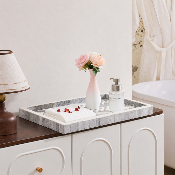 Wood Tray | Decorative Wooden Serving Tray | Elegant Home Décor Piece