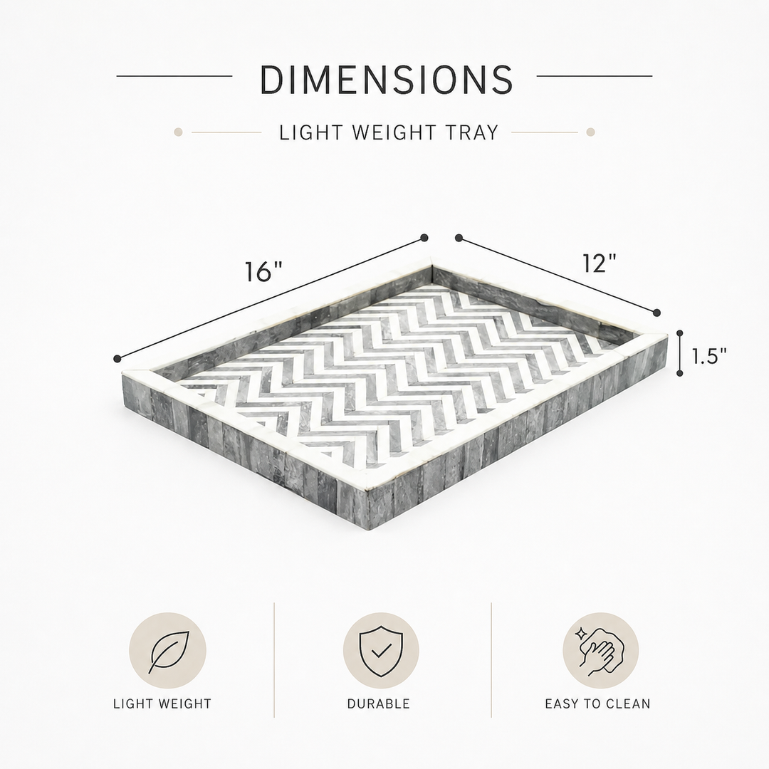 Wood Tray | Decorative Wooden Serving Tray | Elegant Home Décor Piece