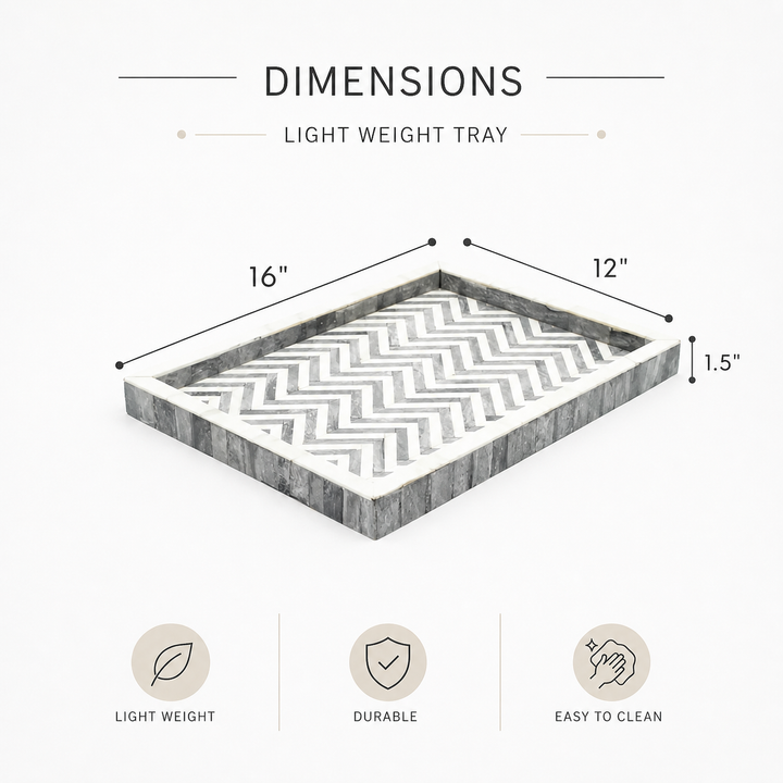 Wood Tray | Decorative Wooden Serving Tray | Elegant Home Décor Piece