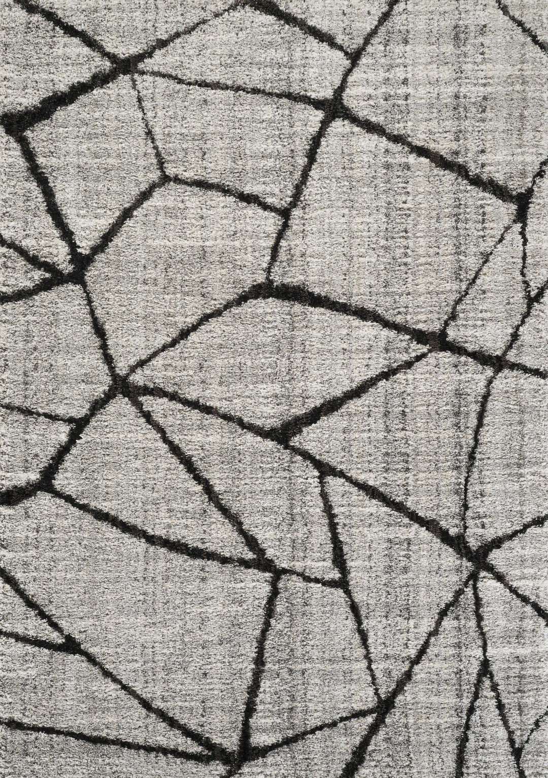 Modern Abstract Geometric Area Rug, Black & Ivory | Contemporary Indoor Accent Rug