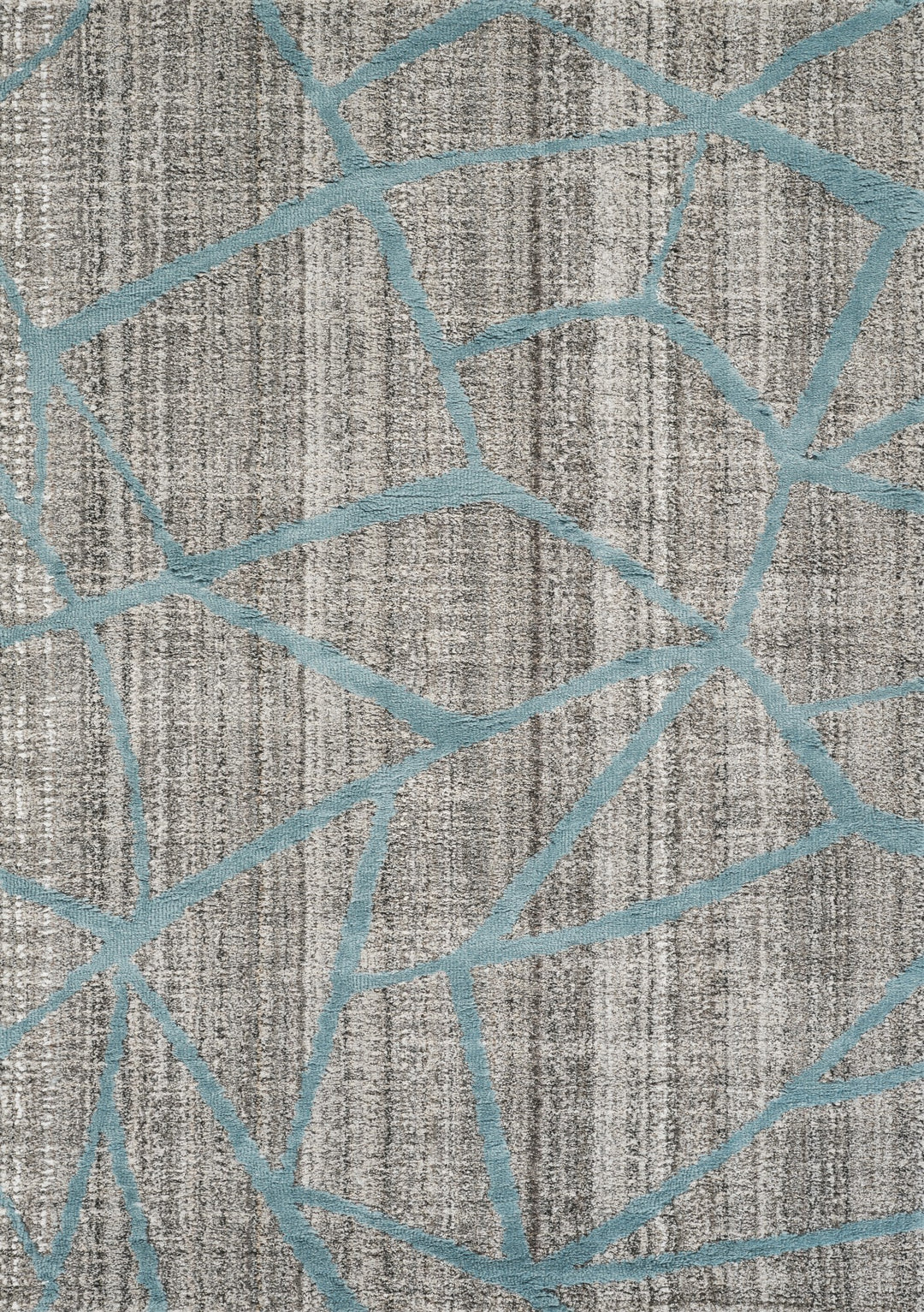 Modern Abstract Geometric Area Rug, Blue & Gray | Contemporary Indoor Accent Rug
