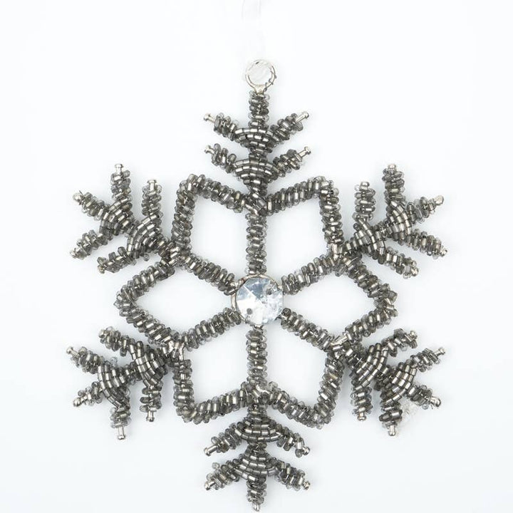 Set / 3 Hanging Snowflake Ornaments Silver / Gold