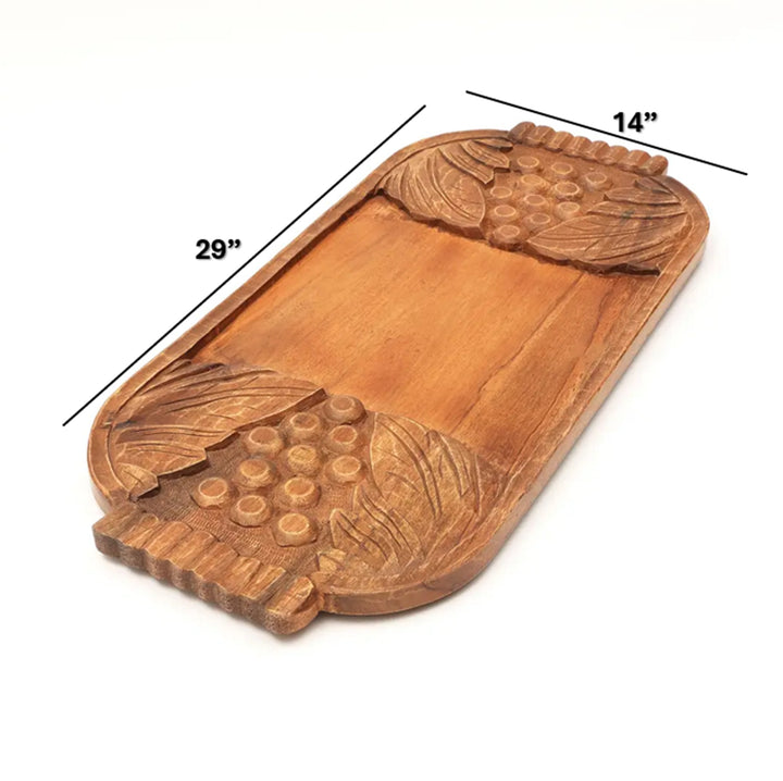 Wooden Serving Tray | Mango Wood Platter | Elegant Dining & Serving Piece