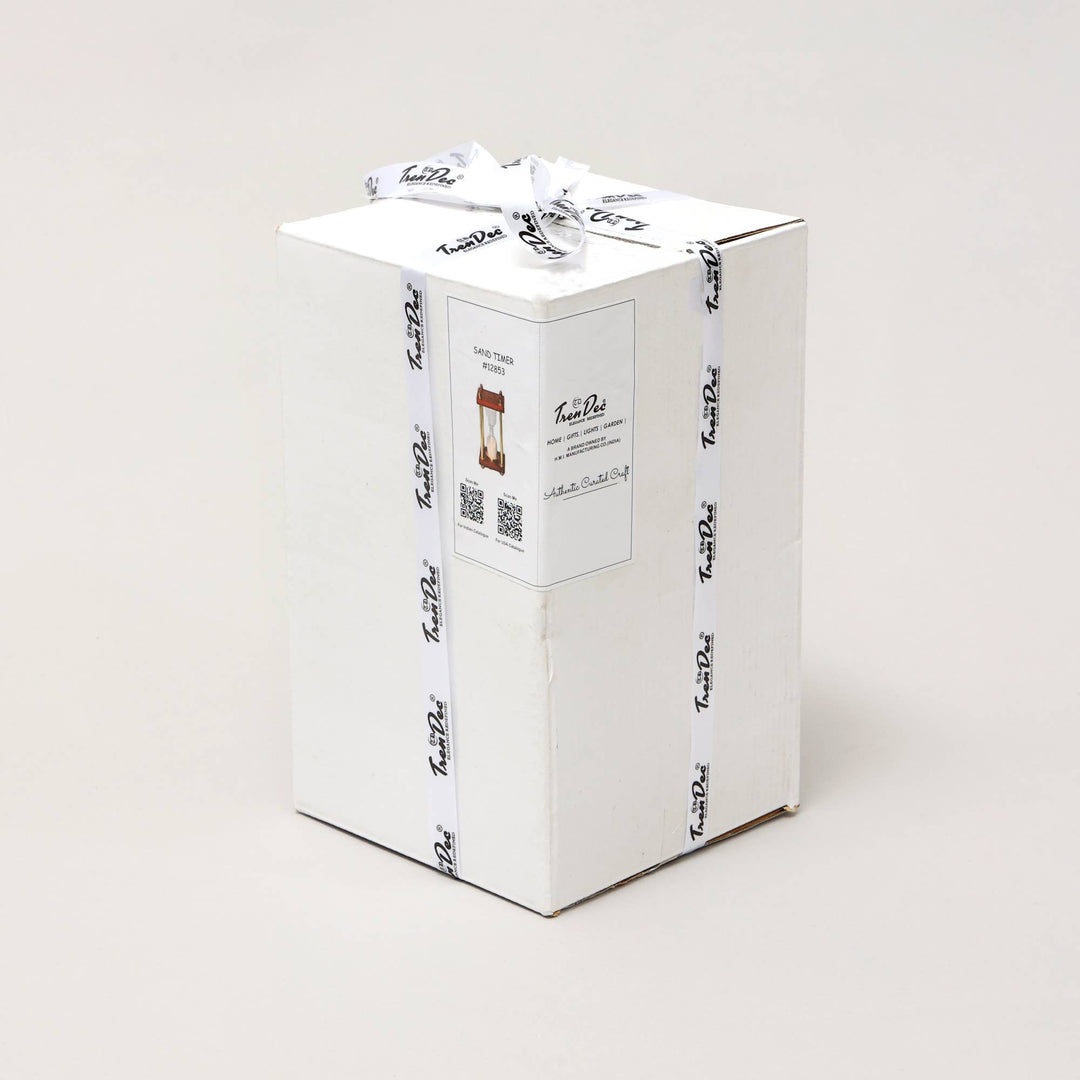 Decorative Aluminum Frame Sand Timer - Hourglass (4"x4"x8")