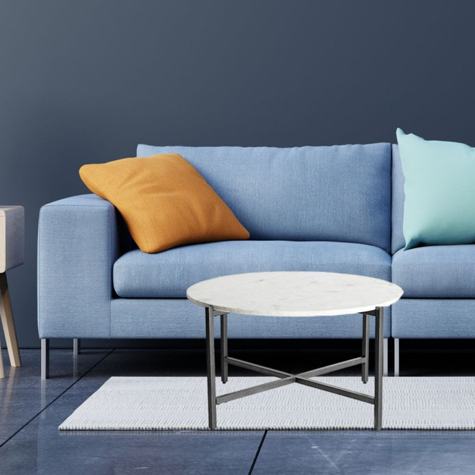 Marble Coffee Table with Metal Frame