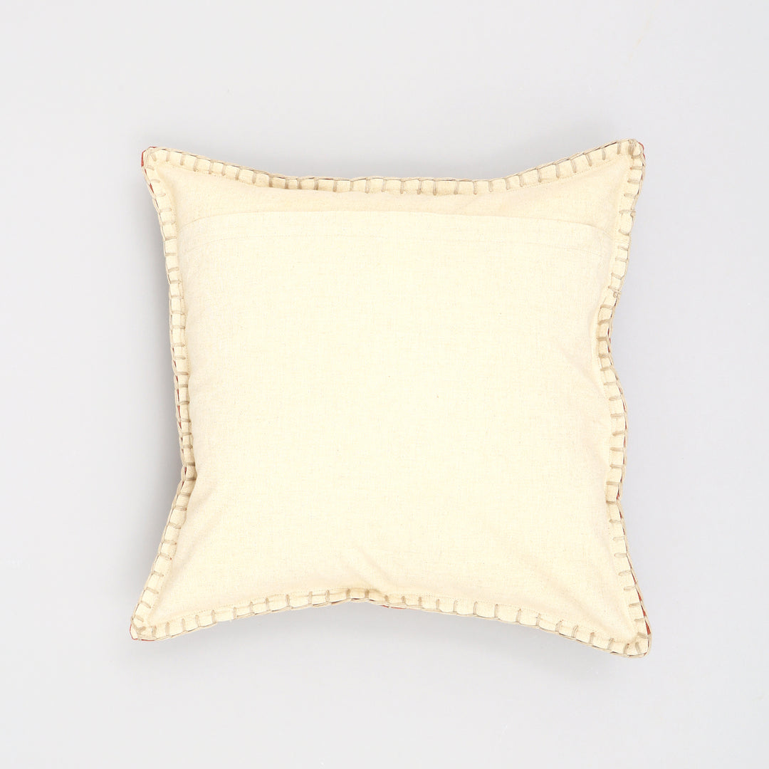 Stonewashed Cotton Velvet Throw Pillow with Decorative Handstitched Edges- 18" x 18"
