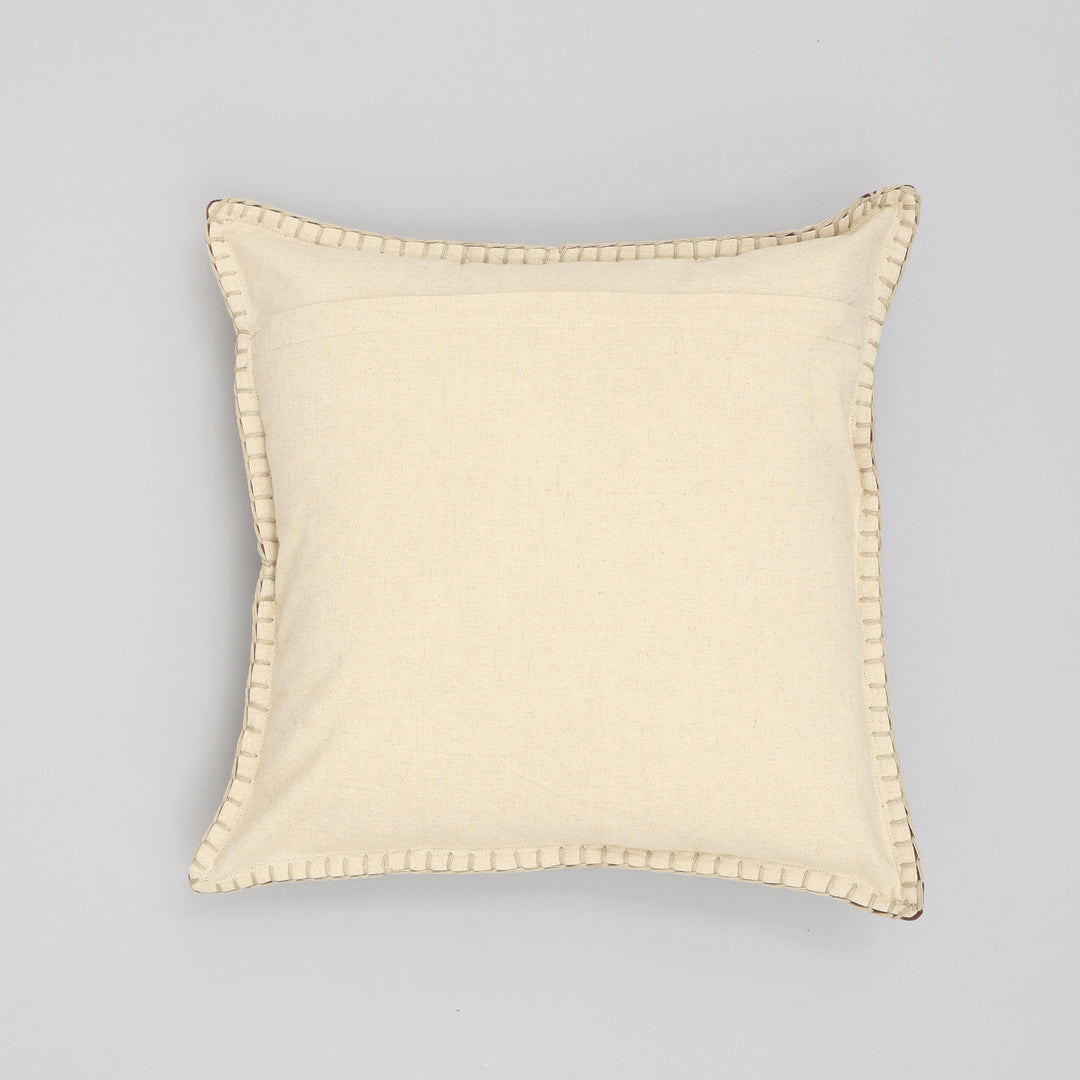 Stonewashed Cotton Velvet Throw Pillow with Decorative Handstitched Edges- 18" x 18"