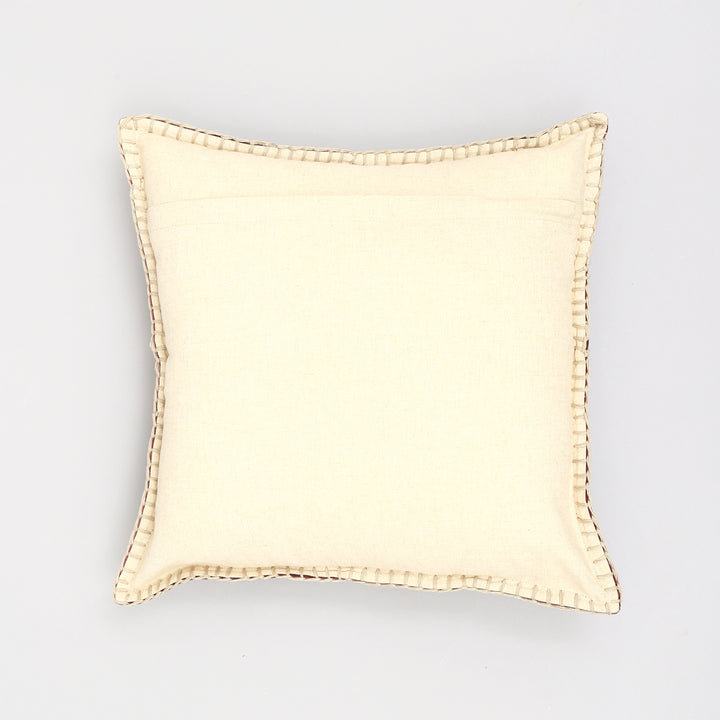 Stonewashed Cotton Velvet Throw Pillow with Decorative Handstitched Edges- 18" x 18"